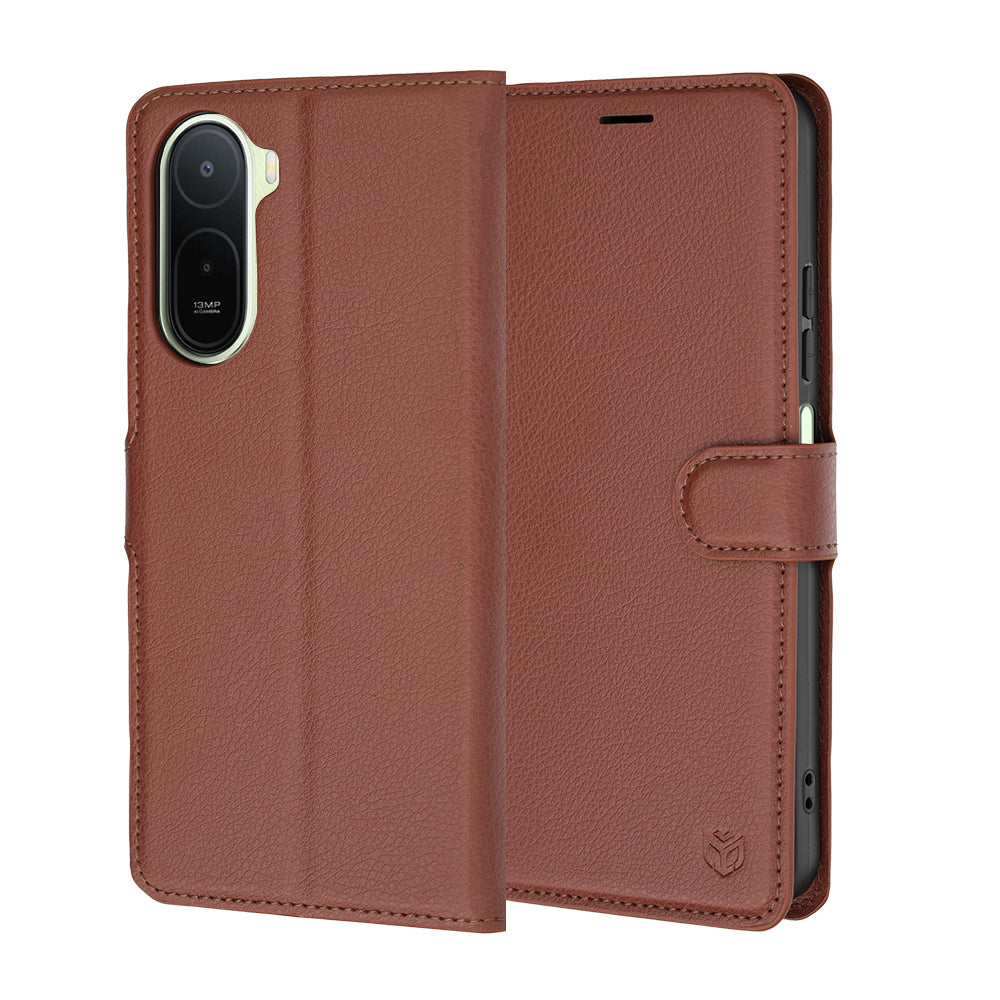 Husa de protectie Techsuit Leather Folio compatibil cu Xiaomi Redmi A7 Pro 4G, Maro
