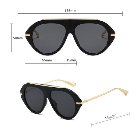 Ochelari de Soare Techsuit (8092), Aviator, Negru