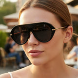 Ochelari de Soare Techsuit (8092), Aviator, Negru
