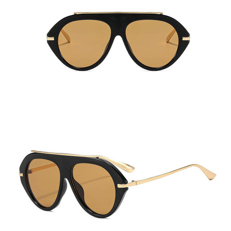Ochelari de Soare Techsuit (8092), Oversized Aviator, Negru