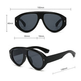 Ochelari de soare Techsuit (3991), Aviator, Policarbonat, Negru