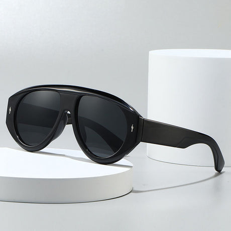 Ochelari de soare Techsuit (3991), Aviator, Policarbonat, Negru