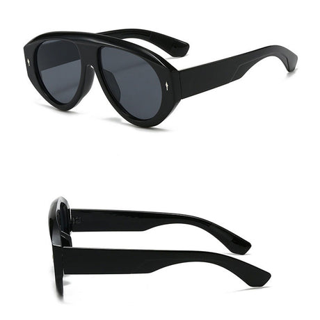 Ochelari de soare Techsuit (3991), Aviator, Policarbonat, Negru