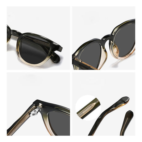 Ochelari de Soare Techsuit (8663), Rotunzi, Polarizati, Negru