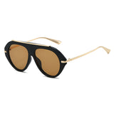 Ochelari de Soare Techsuit (8092), Oversized Aviator, Negru