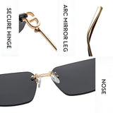 Ochelari de Soare Techsuit (S098), Rimless, Rectangular, Albastru