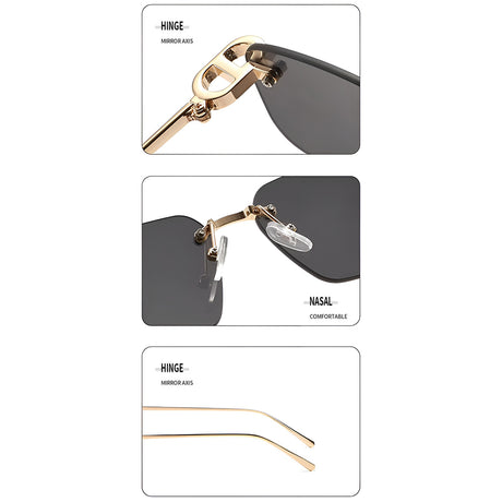 Ochelari de Soare Techsuit (S098), Fara Rama, Gri Inchis