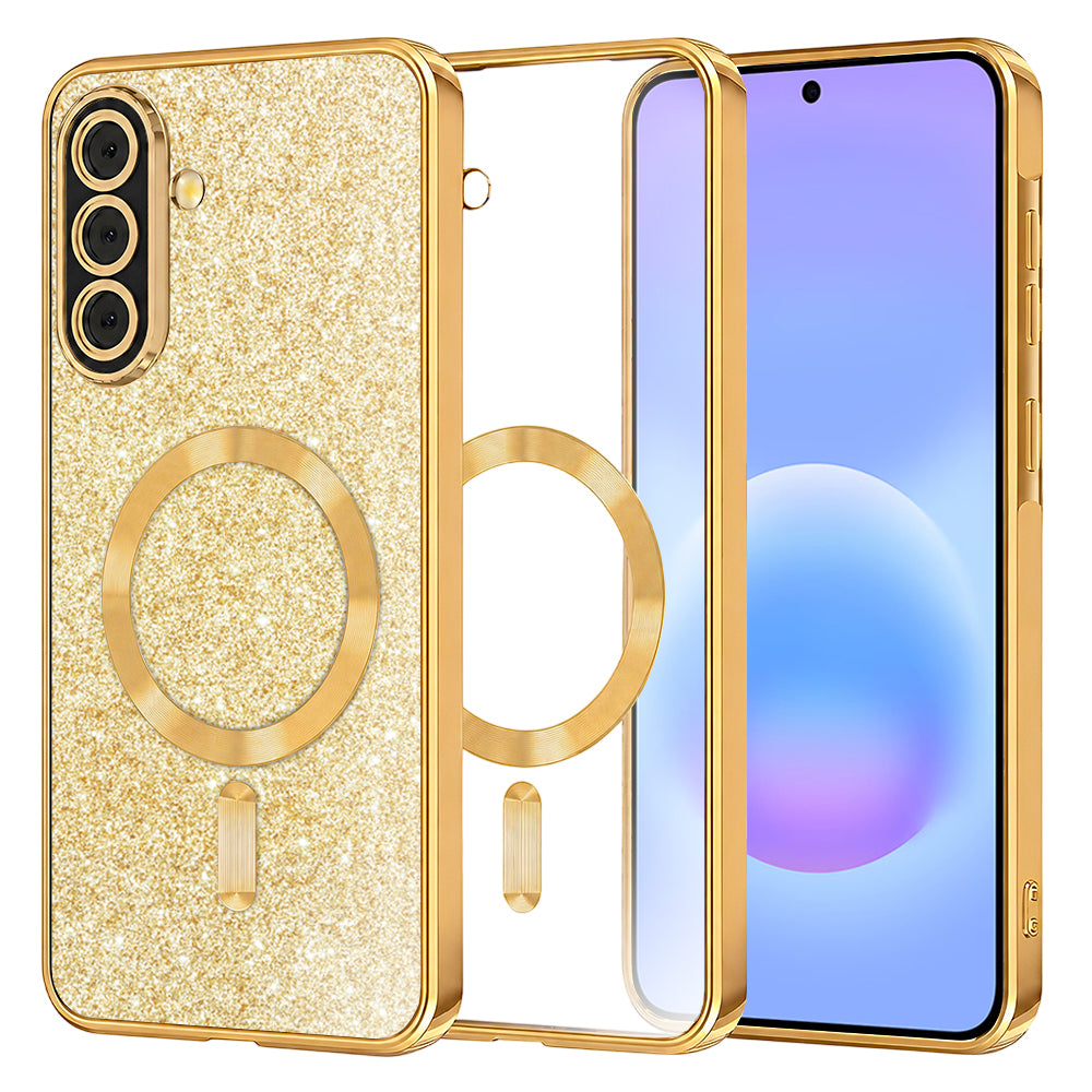 Husa de protectie Techsuit Luxury Glitter MagSafe compatibil cu Samsung Galaxy A57 5G, Auriu