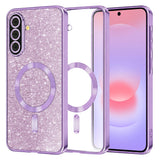 Husa de protectie Techsuit Luxury Glitter MagSafe compatibil cu Samsung Galaxy A37 5G, Mov deschis