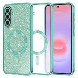 Husa de protectie Techsuit Luxury Glitter MagSafe compatibil cu Samsung Galaxy A37 5G, Verde deschis