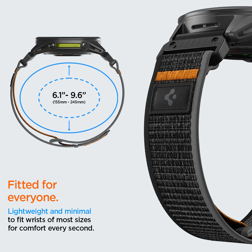 Curea smartwatch Spigen Athlex Air compatibil cu Garmin Fenix 5 / Fenix 6 / Forerunner 945, Negru