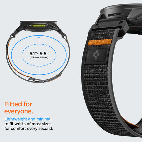 Curea smartwatch Spigen Athlex Air compatibil cu Garmin Fenix 5 / Fenix 6 / Forerunner 945, Negru