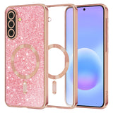 Husa de protectie Techsuit Luxury Glitter MagSafe compatibil cu Samsung Galaxy A57 5G, Roz Auriu