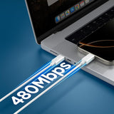 Cablu pentru Alimentare Type-C, 60W, 480Mbps - Spigen Essential EB6015CC (ACA10416) -  White
