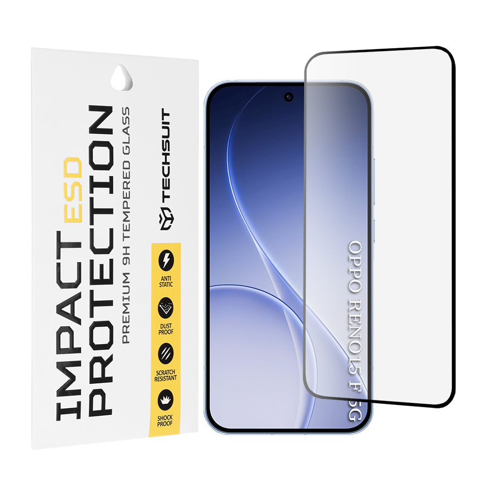 Folie de protectie Techsuit ESD Glass compatibil cu Oppo Reno15 F / Oppo Reno15 FS 5G, Negru