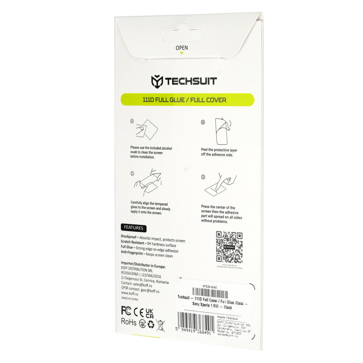 Folie de protectie Techsuit 111D compatibil cu Xiaomi 17T Pro, Negru