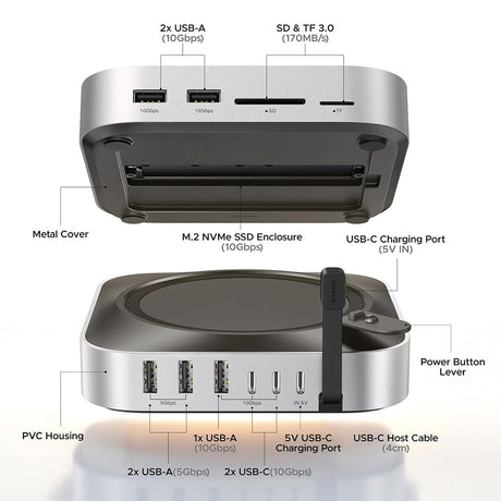 Hub Ugreen CM841A, 10in1, 2x Type-C / 5x USB-A / SD-TF / M.2, Gri