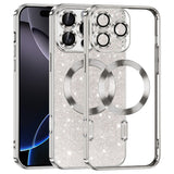 Husa de protectie Techsuit Luxury Glitter MagSafe compatibil cu iPhone 16 Pro Max, Argintiu