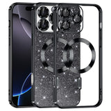 Husa de protectie Techsuit Luxury Glitter MagSafe compatibil cu iPhone 16 Pro Max, Negru