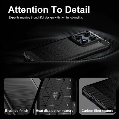 Husa de protectie Techsuit Carbon Silicone compatibil cu Motorola Edge 70 Pro, Negru