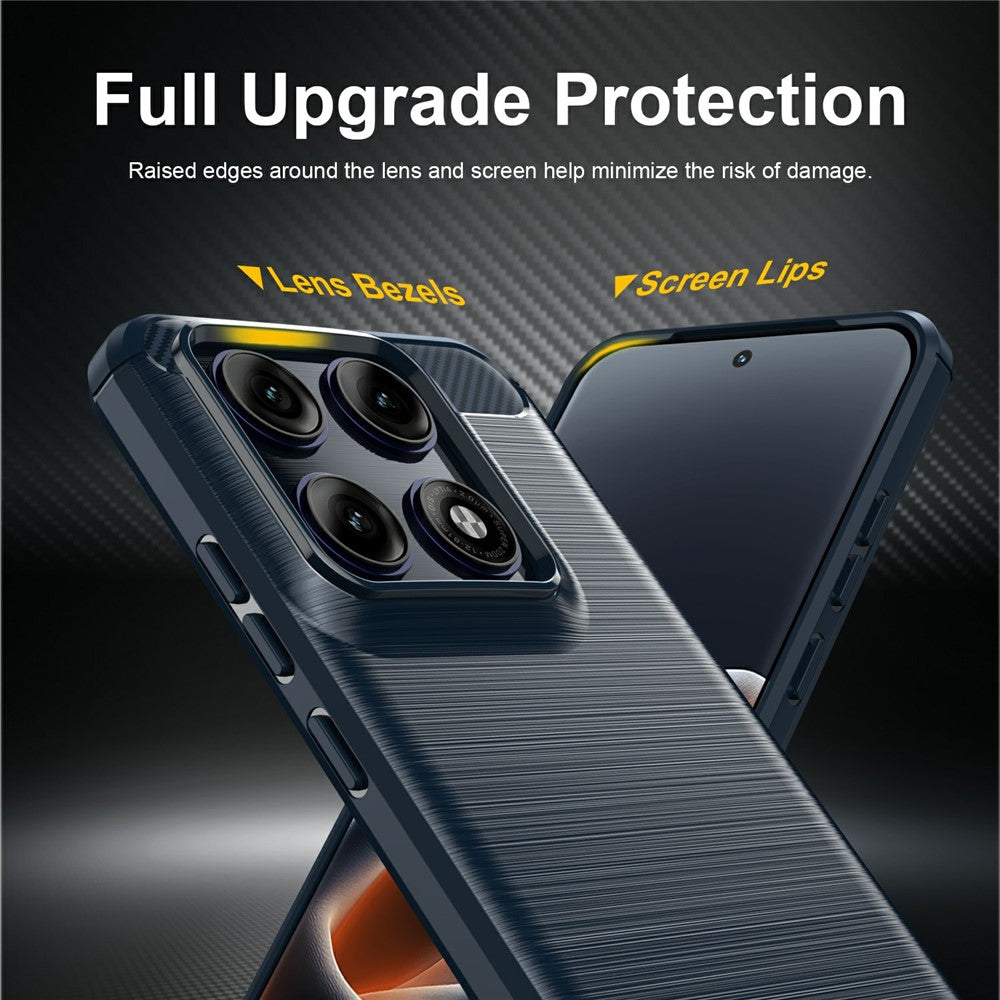 Husa de protectie Techsuit Carbon Silicone compatibil cu Motorola Edge 70 Pro, Albastru