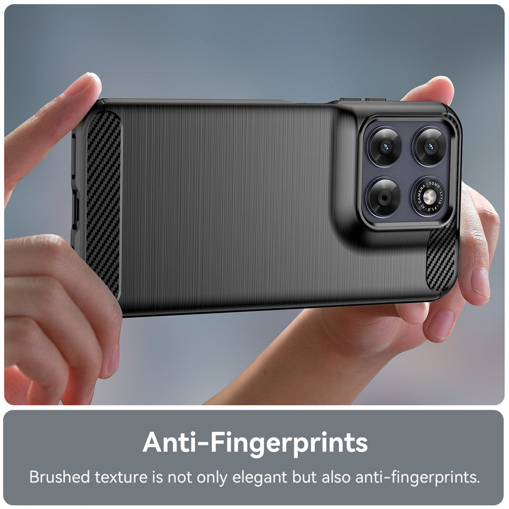 Husa de protectie Techsuit Carbon Silicone compatibil cu Motorola Moto G87, Negru