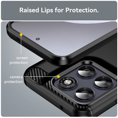 Husa de protectie Techsuit Carbon Silicone compatibil cu Motorola Moto G87, Negru