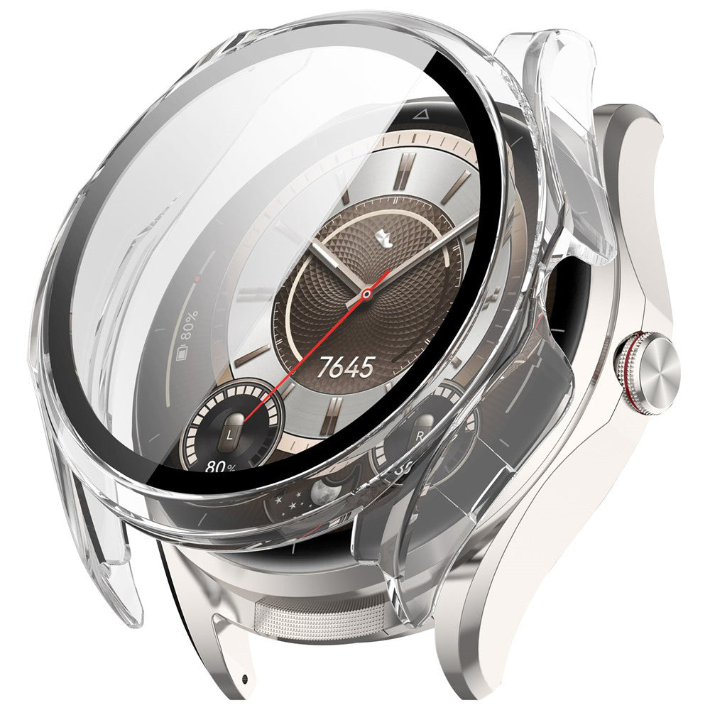 Husa + Folie smartwatch Techsuit compatibil cu Huawei Watch Buds 2, Transparent