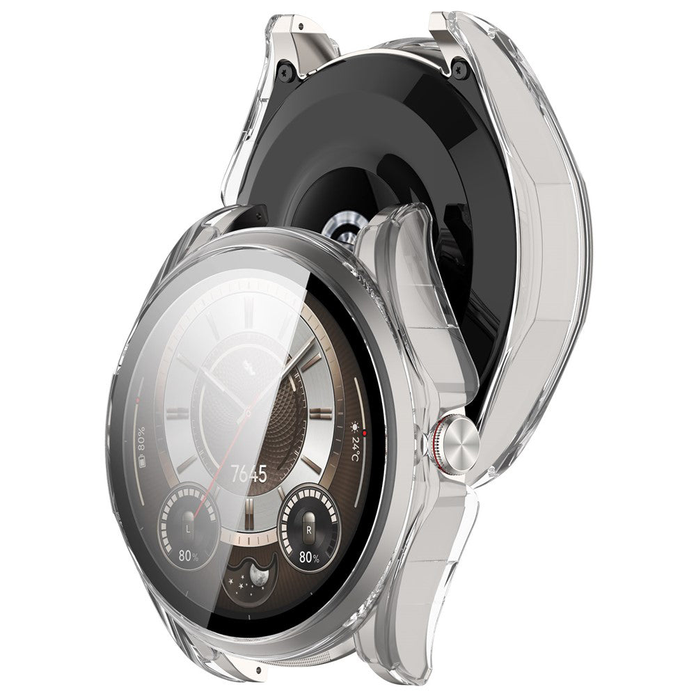Husa + Folie smartwatch Techsuit compatibil cu Huawei Watch Buds 2, Transparent