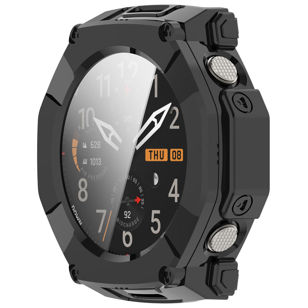 Husa + Folie smartwatch Techsuit Defense360 Pro compatibil cu Amazfit T-Rex Ultra 2, Negru