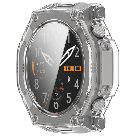 Husa + Folie smartwatch Techsuit compatibil cu Amazfit T-Rex Ultra 2, Transparent