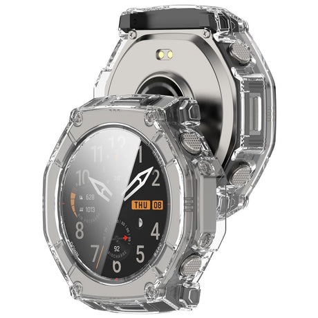 Husa + Folie smartwatch Techsuit compatibil cu Amazfit T-Rex Ultra 2, Transparent