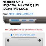 Husa laptop Spigen Airskin (ACS11531), MacBook Air 13" 2022, Policarbonat, Negru