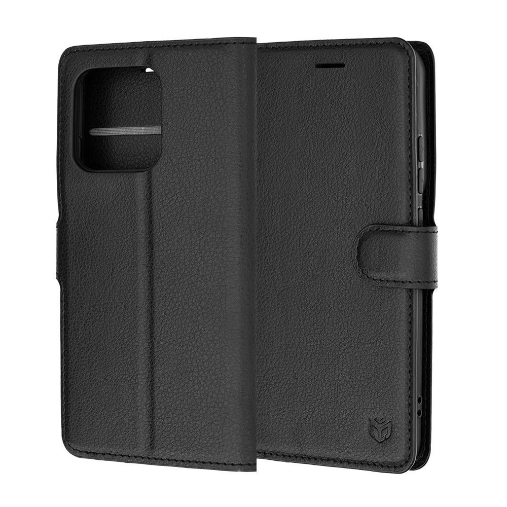 Husa de protectie Techsuit Leather Folio compatibil cu Motorola Edge 70 Pro, Negru