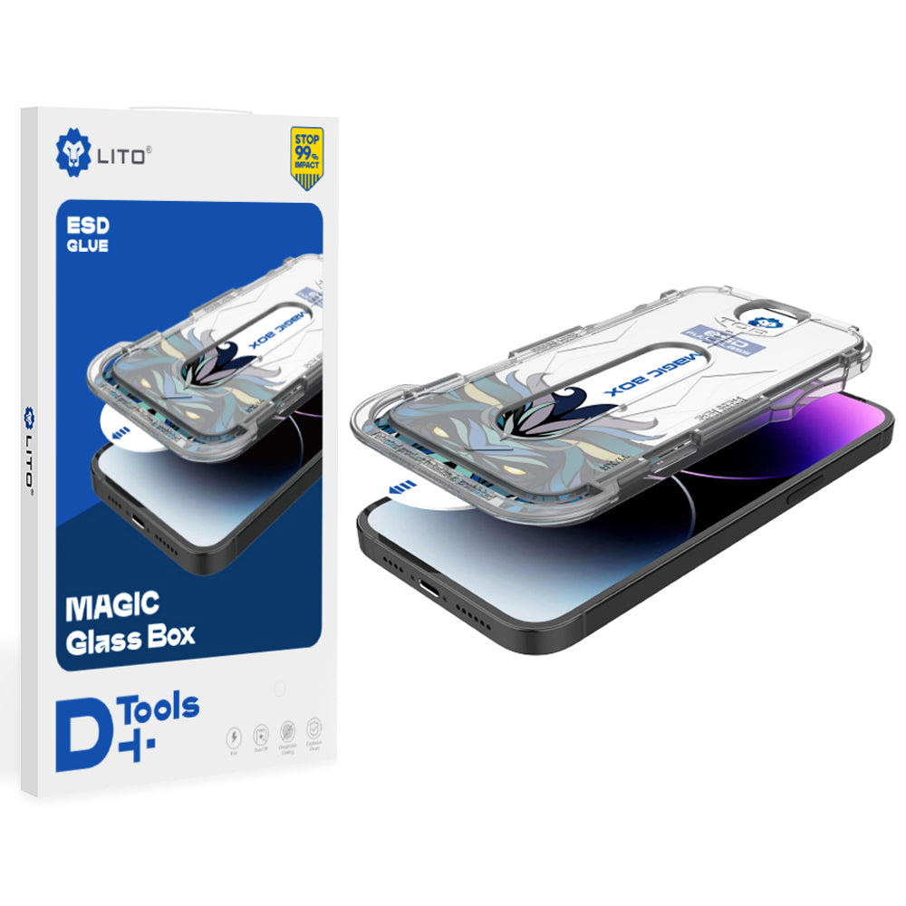 Folie de protectie Lito Magic Glass Box D+ Tools compatibil cu iPhone 16 Plus, Transparent