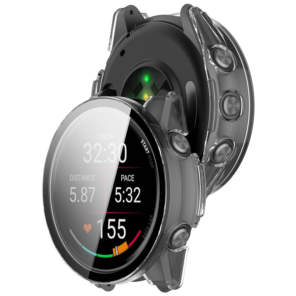 Husa + Folie smartwatch Garmin compatibil cu Forerunner 70 / Forerunner 170, Transparent