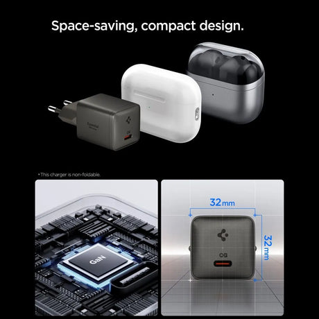 Incarcator Spigen (ACH10447), Type-C, 30W, Fast Charging, Gri