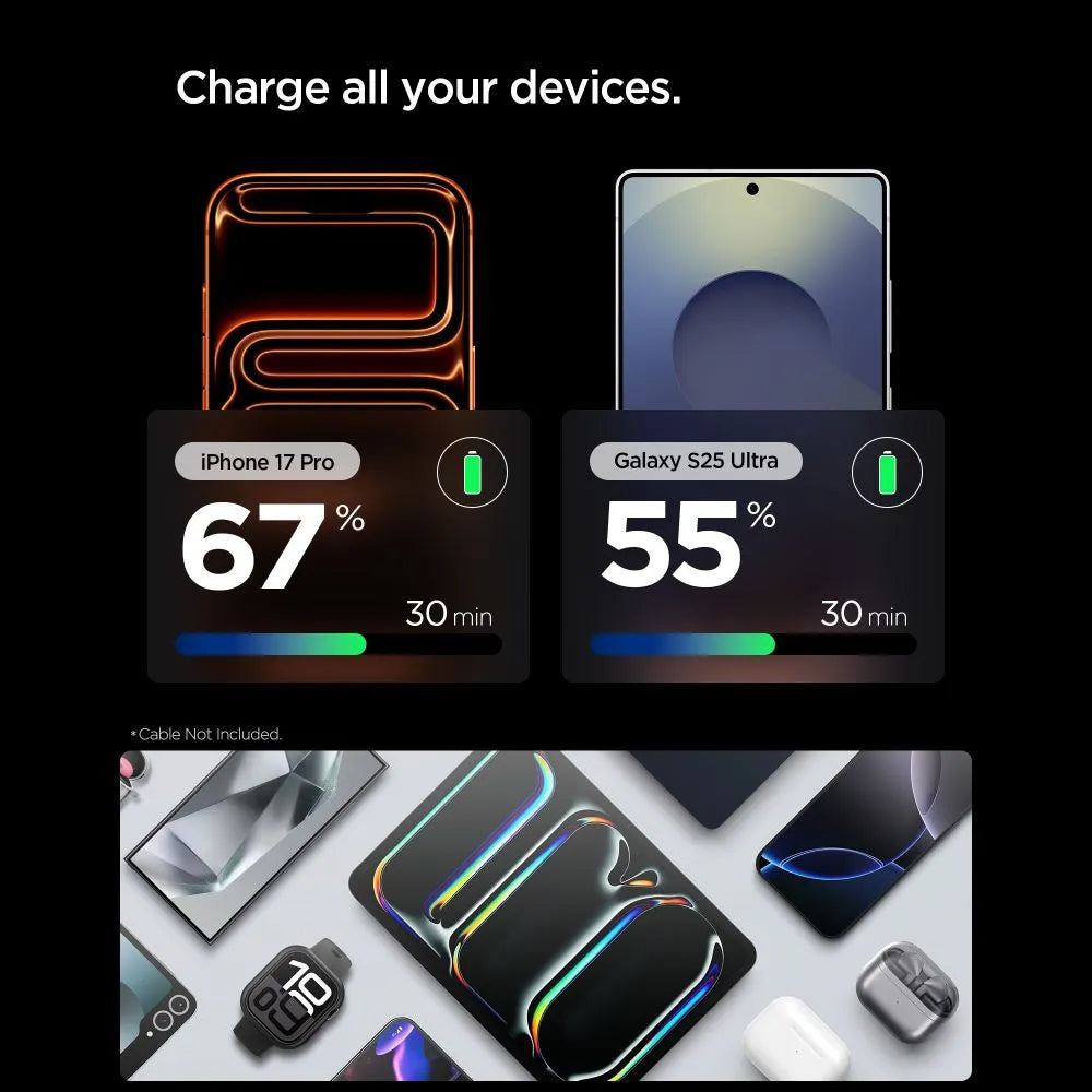 Incarcator Spigen (ACH10447), Type-C, 30W, Fast Charging, Gri