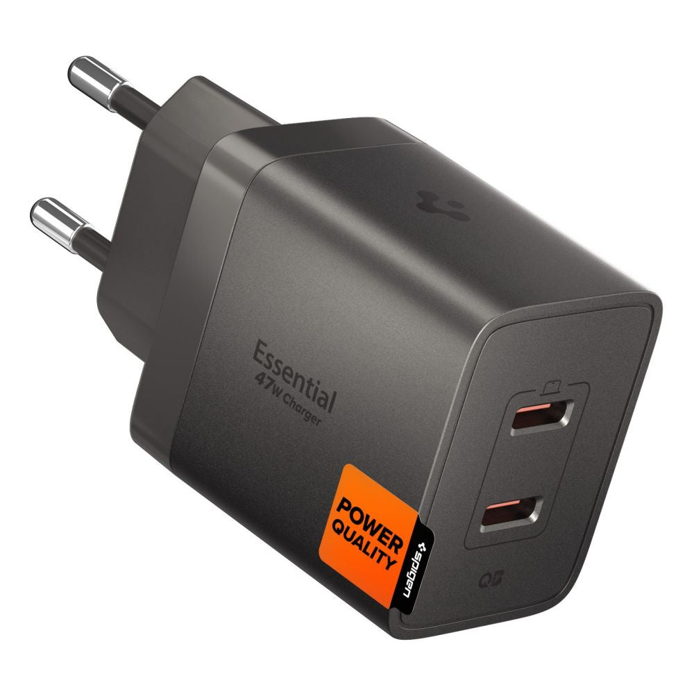 Incarcator Spigen (ACH10450), 2x Type-C, 47W, Fast Charging, Gri