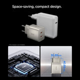 Incarcator Spigen (ACH10451), 2x Type-C, 47W, Fast Charging, Argintiu