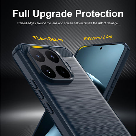 Husa de protectie Techsuit Carbon Silicone compatibil cu Xiaomi 17T Pro, Albastru