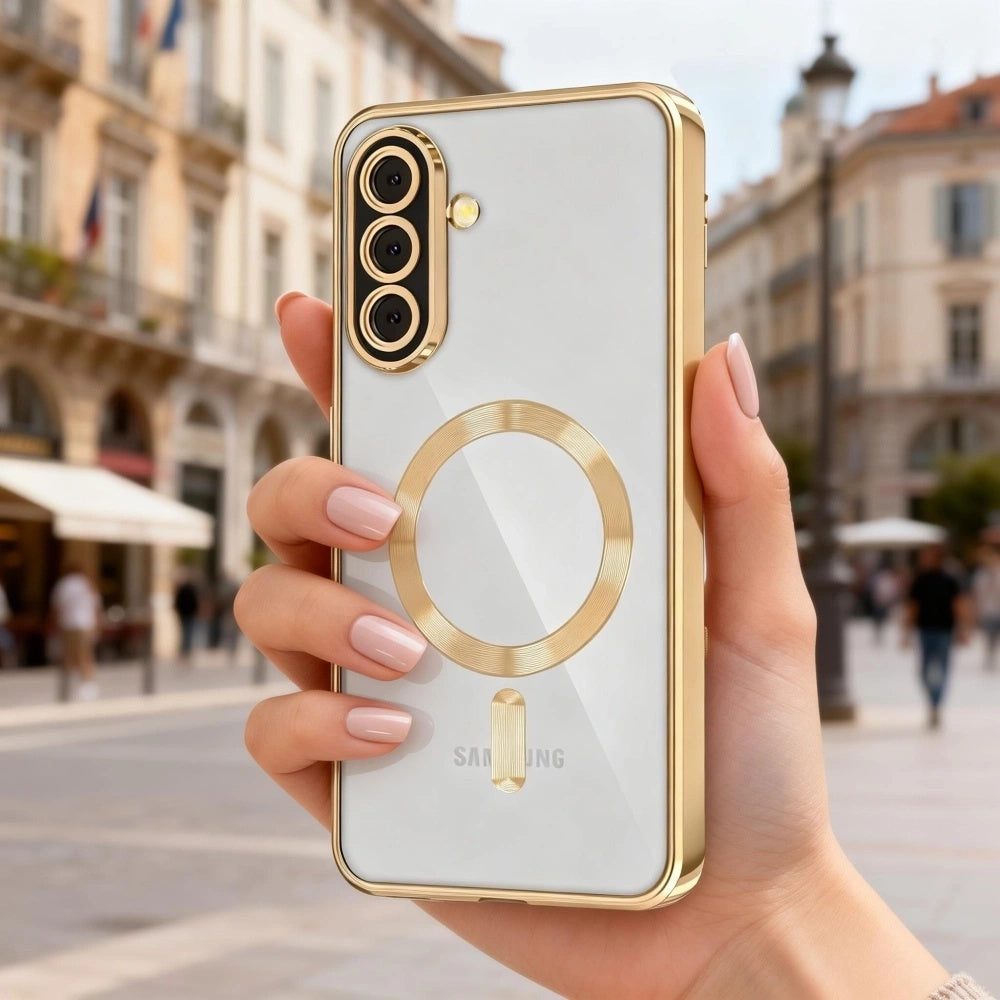 Husa de protectie Techsuit Luxury Crystal MagSafe compatibil cu Samsung Galaxy A27 5G, Auriu