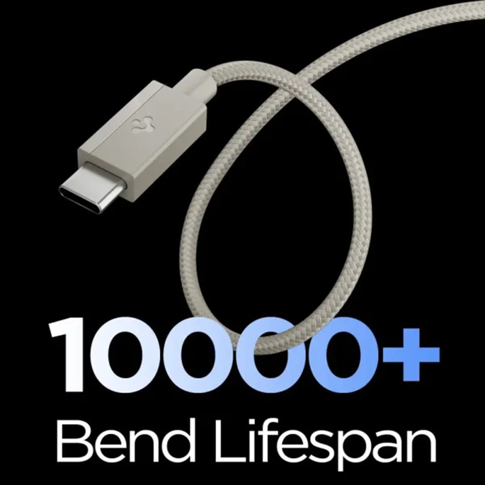 Cablu pentru Alimentare Type-C, 60W, 480Mbps - Spigen Essential EB6015CC (ACA10419) - Natural Titanium