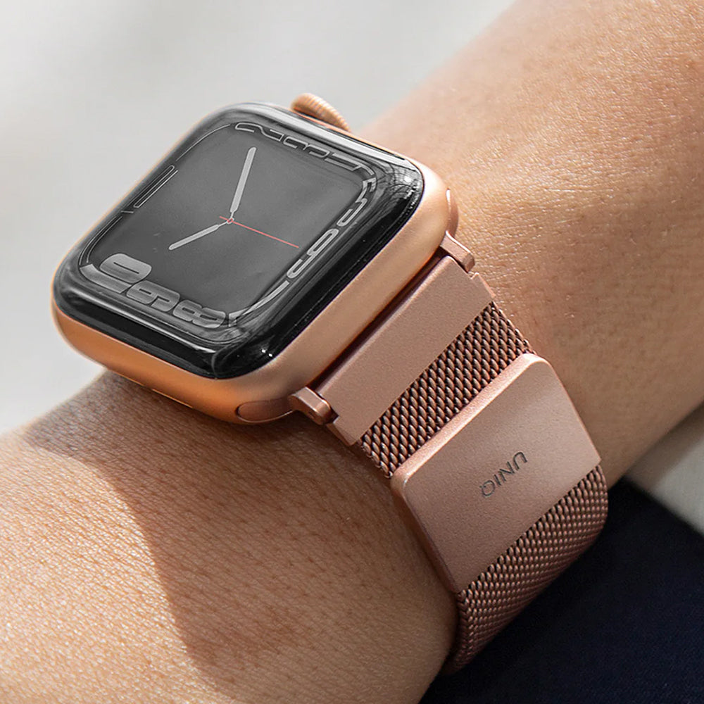 Curea smartwatch Apple Watch 1/2/3/4/5/6/7/8/9/10/11/SE/SE 2/SE 3 (38/40/41/42mm) - UNIQ Dante - Starlight