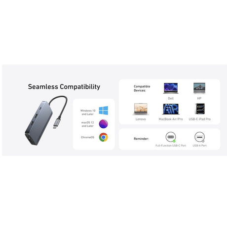 Hub Anker (A83790A2), 2x USB-C / 3x USB / 2x HDMI / VGA, Triple Display 4K@60Hz, Gri