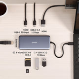 Hub Anker A83830A2, HDMI / USB / USB-C / Ethernet, 10Gbps, Gri