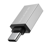 Adaptor Borofone OTG (BV3), USB-C la USB-A, Argintiu