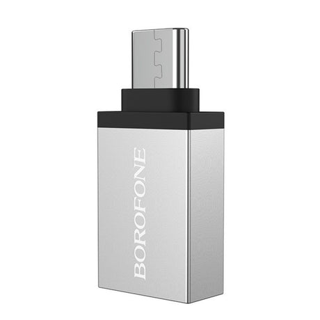 Adaptor Borofone OTG (BV3), USB-C la USB-A, Argintiu