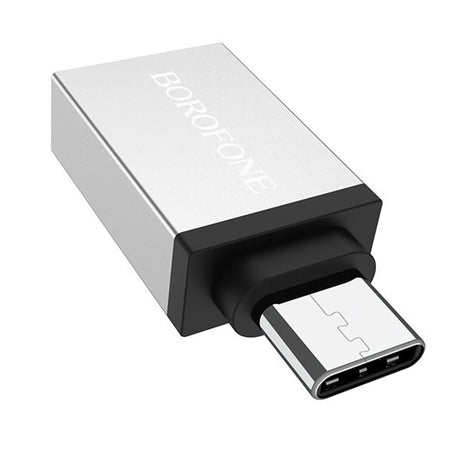 Adaptor Borofone OTG (BV3), USB-C la USB-A, Argintiu