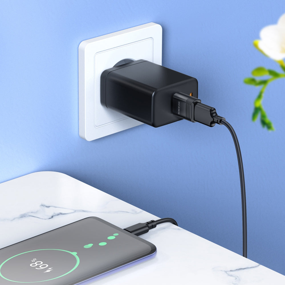 Adaptor Borofone OTG (BV18), USB-C la USB 3.0, Incarcare & Transfer, Negru